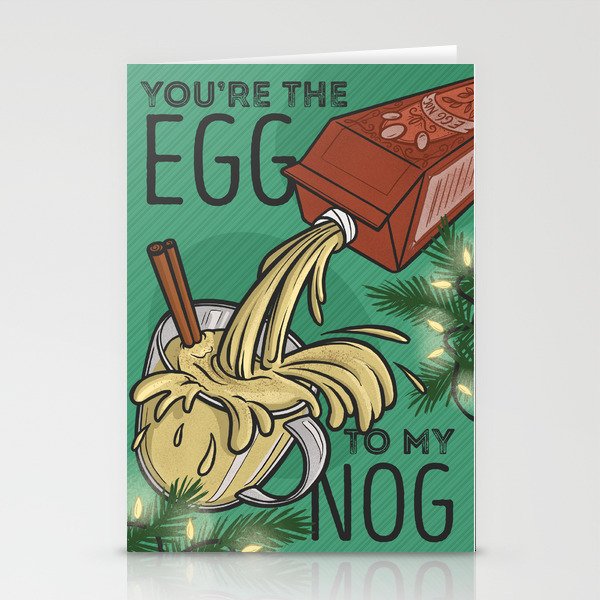 You're the Egg to My Nog Holiday Card Stationery Cards