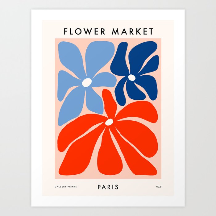 Abstract Matisse Paris Floral Market  Art Print