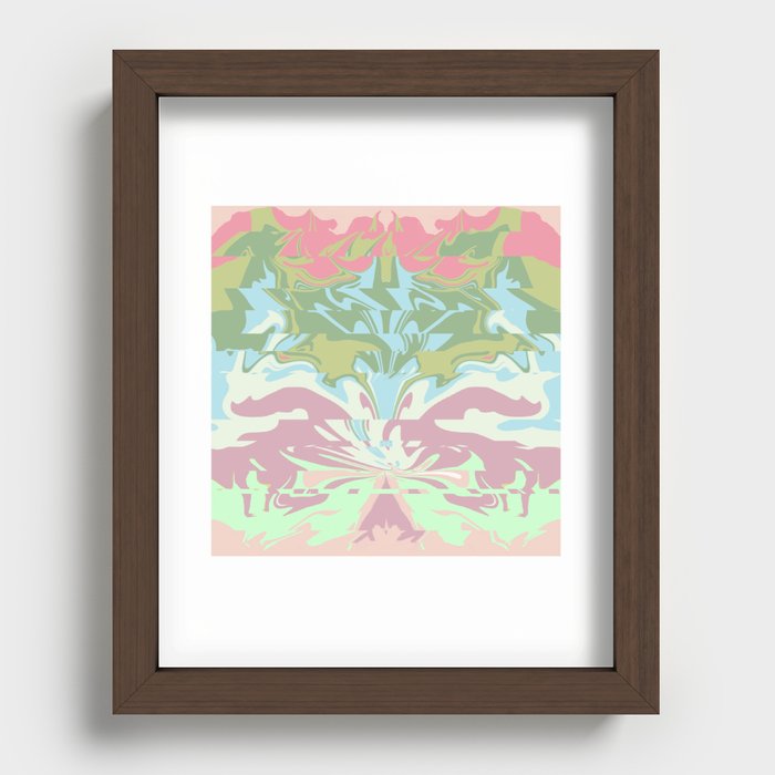 Glitched Pastel Abstract Recessed Framed Print
