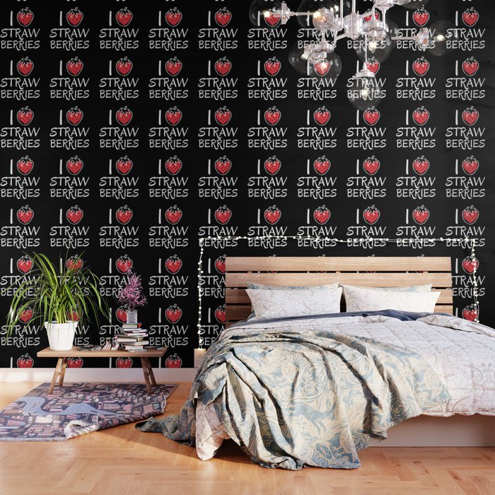 I Love Strawberries Strawberry Fruits Wallpaper