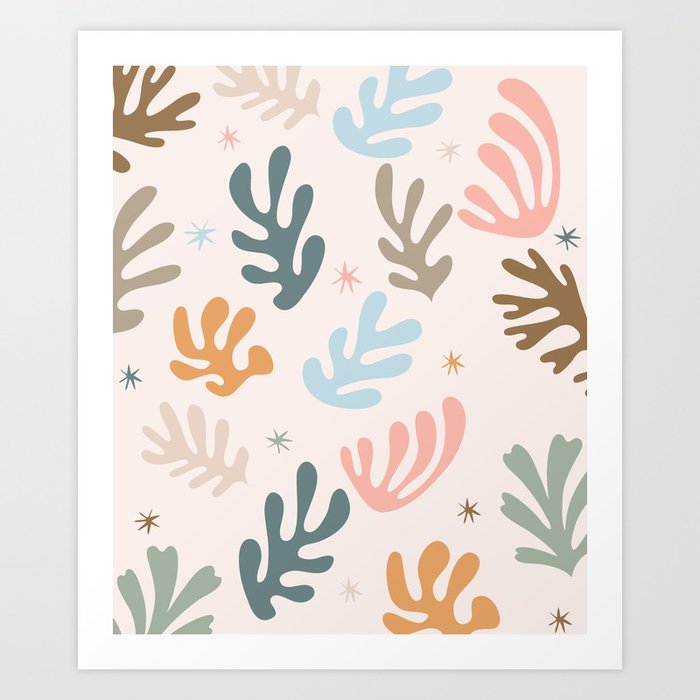 Seaweed Pattern Henri Matisse Inspired  Art Print