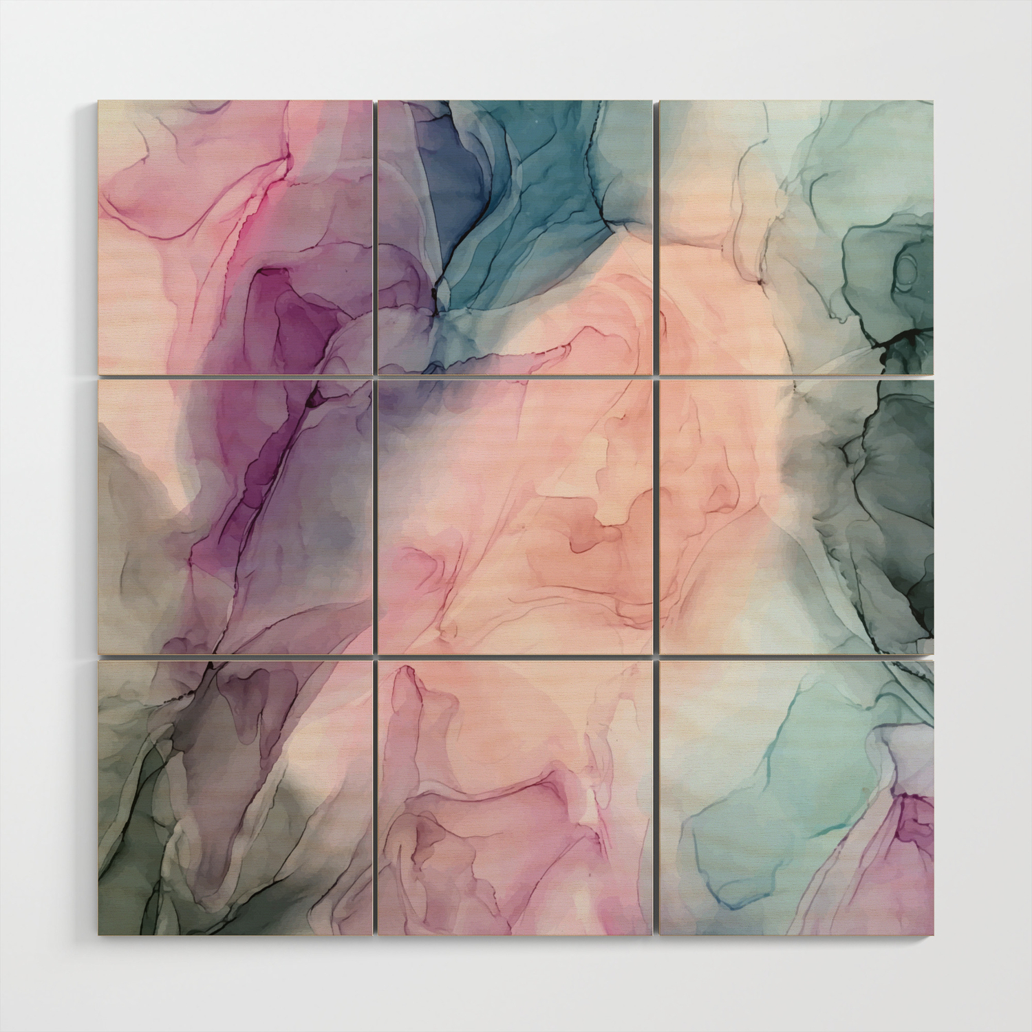 Dark And Pastel Ethereal Original Fluid Art Painting Wood Wall Art By Elizabethschulz Society6