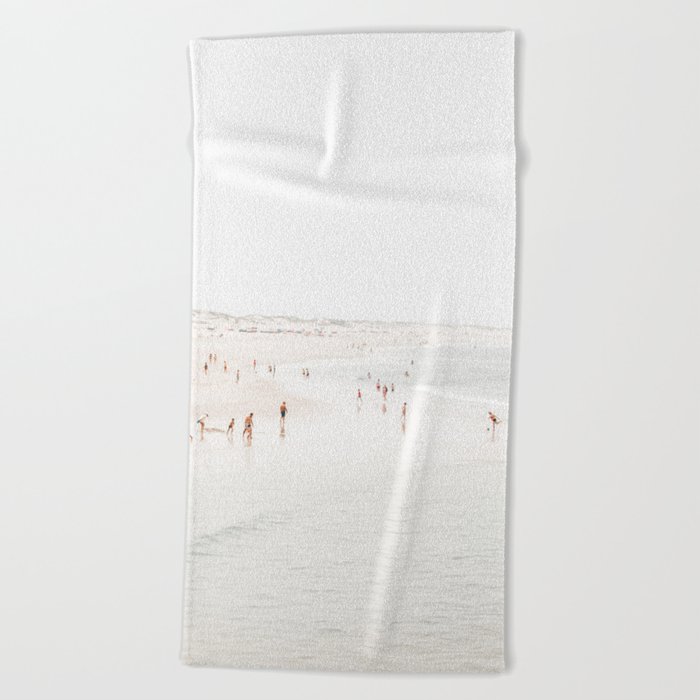 At The Beach (seven) - minimal beach series - ocean sea photography by Ingrid Beddoes Beach Towel