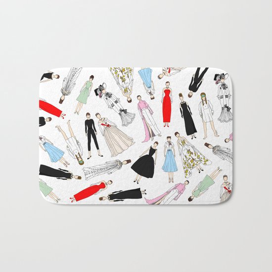 Audrey Hepburn Fashion (Scattered) Bath Mat