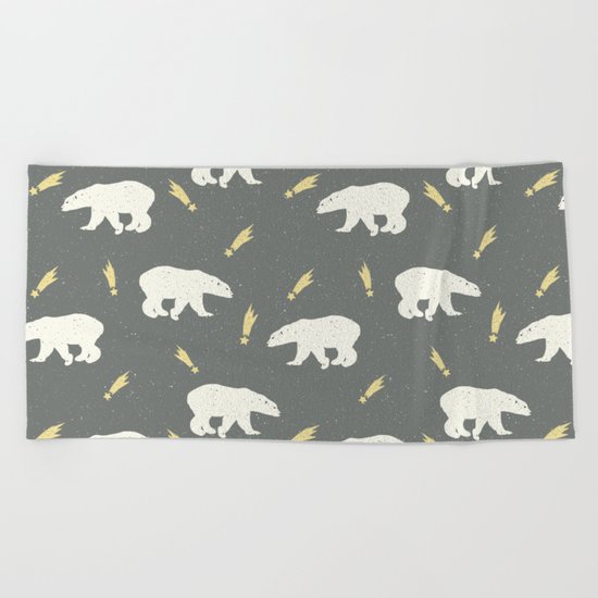 Merry Christmas- Animal Polar bear - pattern Beach Towel