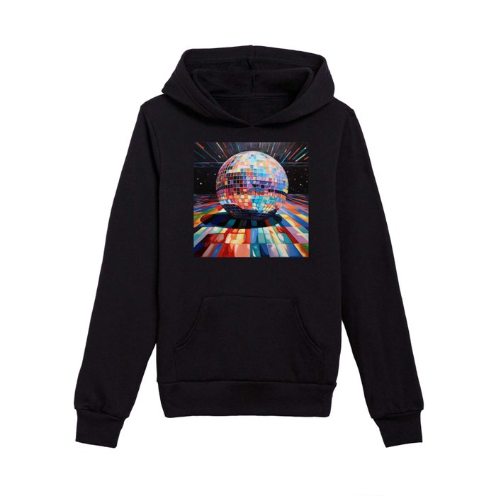 Planet Disco Ball Painting Kids Pullover Hoodie
