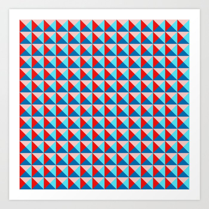Abstract Triangle Pattern Colorway 3 Art Print By
