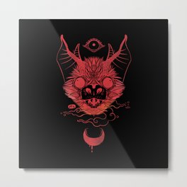 Bat Chiroptera With Moon And Eye Metal Print | Creepycute, Gothart, Artwork, Grunge, Art, Blackbat, Goth, Strangeart, Gothic, Batart 