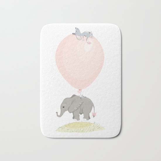 Little flying elephant Bath Mat