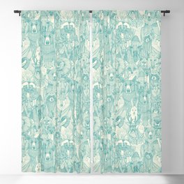 canadian animals teal pearl Blackout Curtain