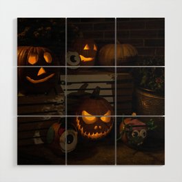 Halloween Pumpkins Wood Wall Art