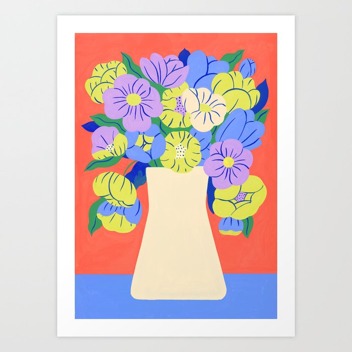 Colorful bouquet Art Print