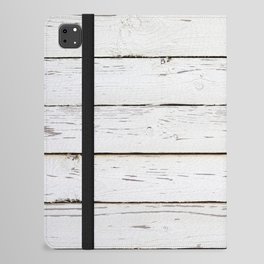 Shiplap rustic white wood. Horizontal white farmhouse shiplap. iPad Folio Case