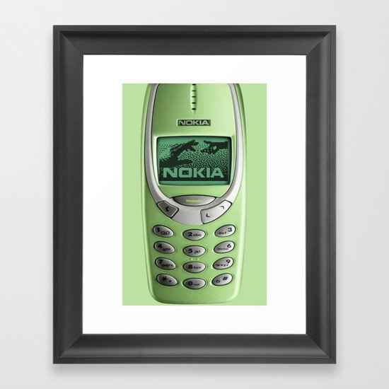 OLD NOKIA Green Lime Framed Art Print