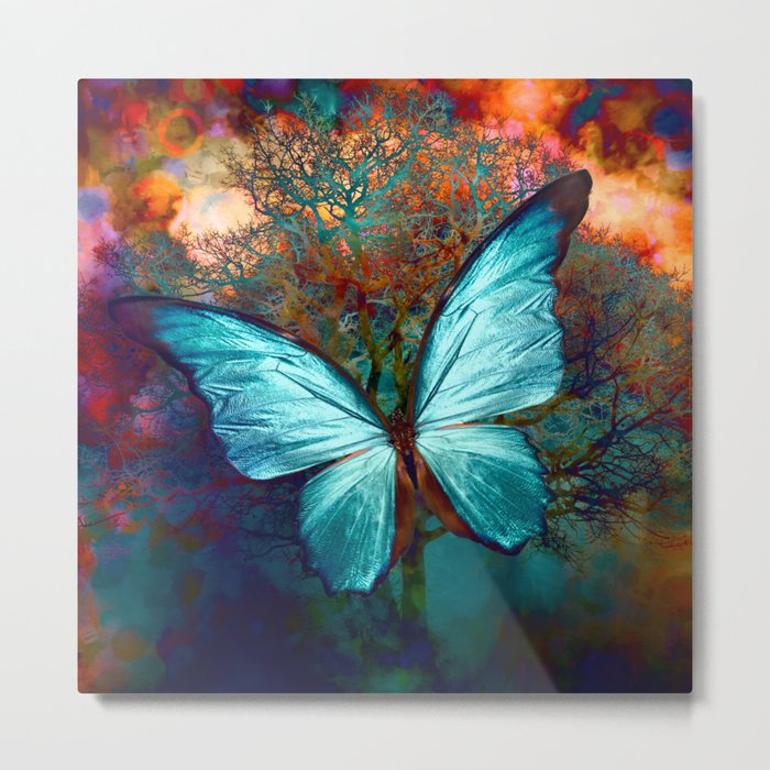 The Blue butterfly Metal Print
