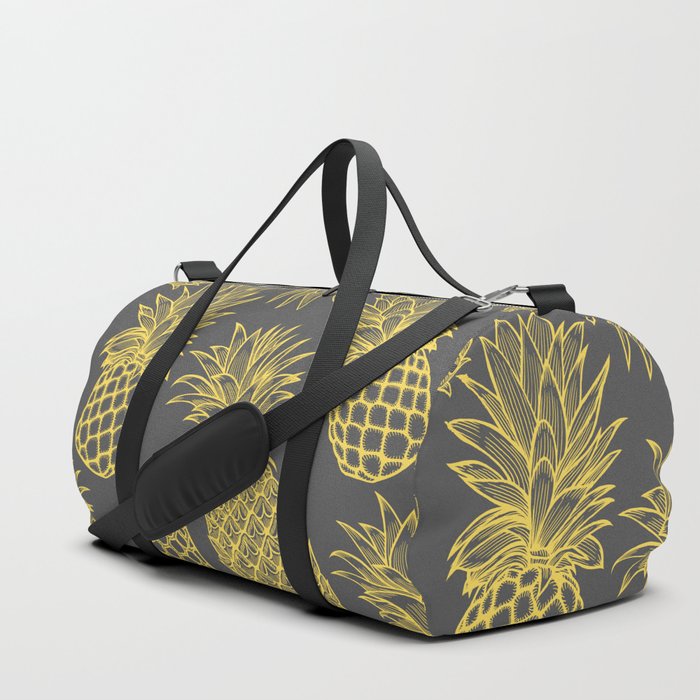 Fresh Pineapples Gray & Yellow Duffle Bag