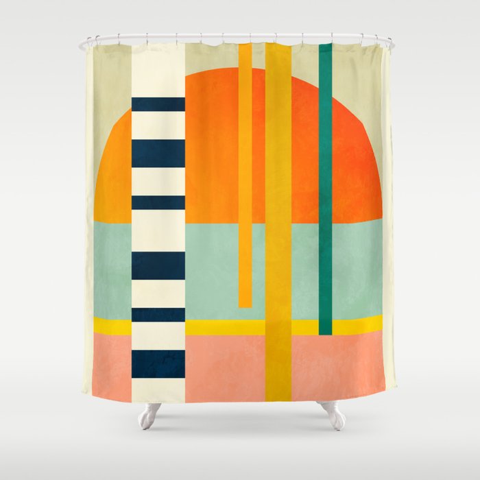 trees with tropical sun Shower Curtain