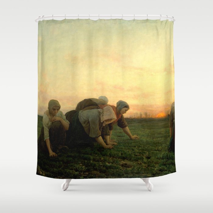 Jules Breton - The Weeders Shower Curtain