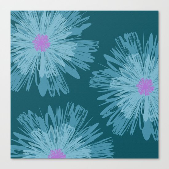 Big Blue Flowers Canvas Print