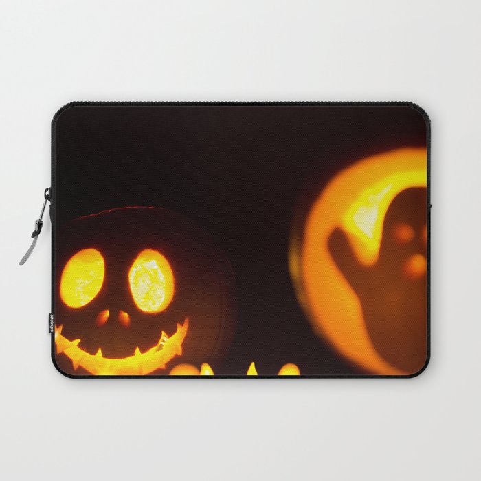 Halloween Jack O' Lantern and Ghost Figure Laptop Sleeve