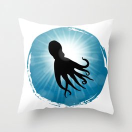 Octopus Underwater Aquatic Animals Throw Pillow