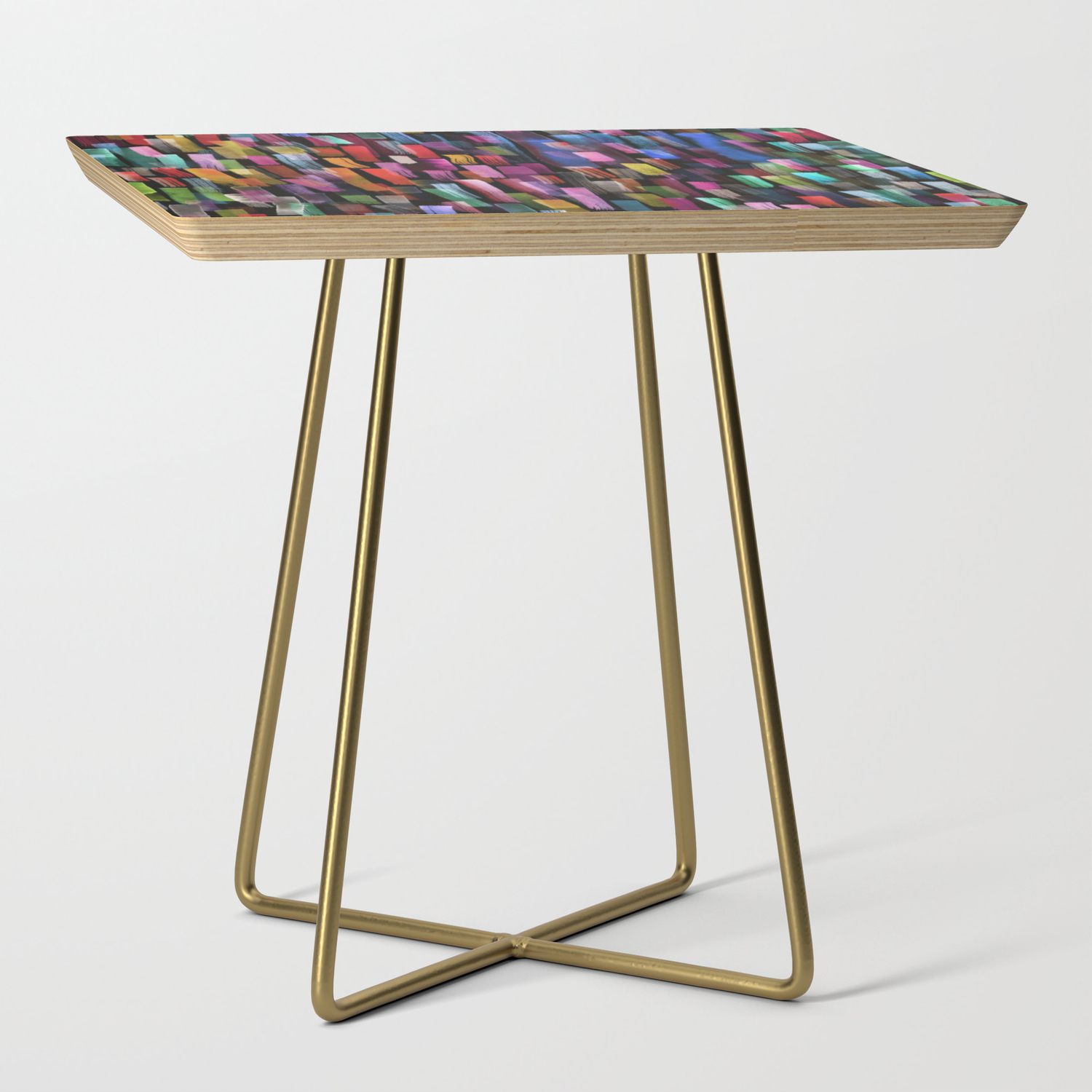 Colorful Brushstrokes Pattern Side Table By Ninola Society6 I think i've just about decided to go with a colorfully painted dining table in my new dining room. society6