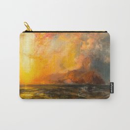 Majestic Golden-Orange Sunset Over the Troubled Atlantic Ocean landscape by Thomas Moran Carry-All Pouch