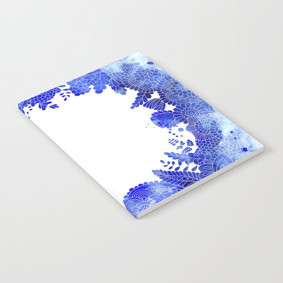 Blue Floral Pattern 04 Notebook