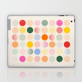 Retro Geometric Circles: Peach Bauhaus Edition Laptop Skin