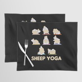 Sheep Yoga Cute Sheep Doing Exercise Placemat