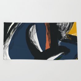Figuratice curl abstract Beach Towel