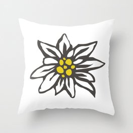 Edelweiss flower Throw Pillow