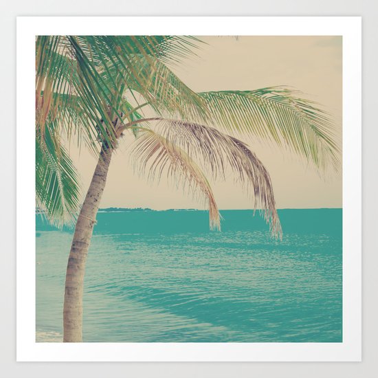 Coco Palm in the Beach Art Print
