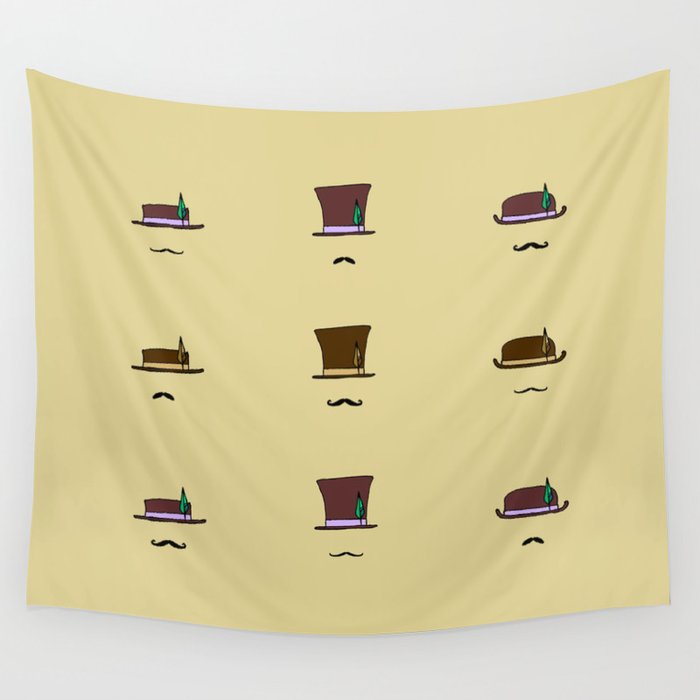 Hats & Moustaches Wall Tapestry