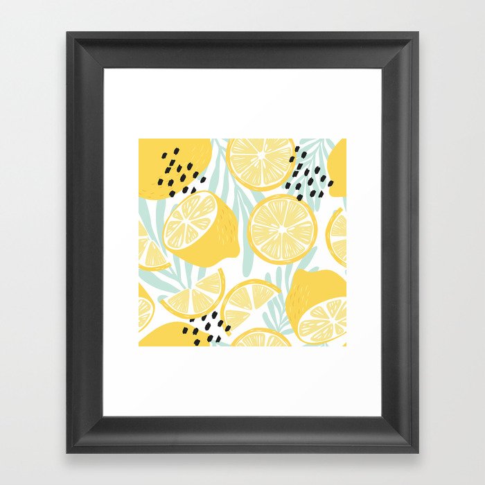 Lemon pattern 02 Framed Art Print