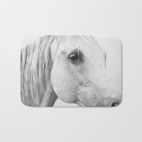 Horse Photography | Wildlife Art | Farm animal | Horse Eye Closeup by Magda Opoka Bath Mat