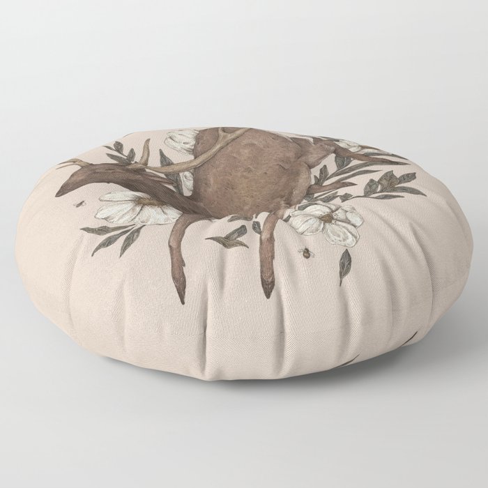 Floral Elk Floor Pillow