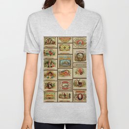 Vintage cigar box labels V Neck T Shirt