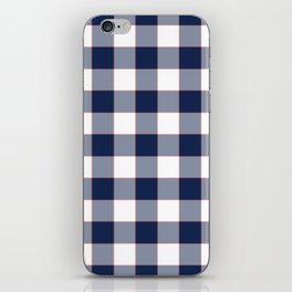 Blue Farmhouse Style Gingham Check iPhone Skin