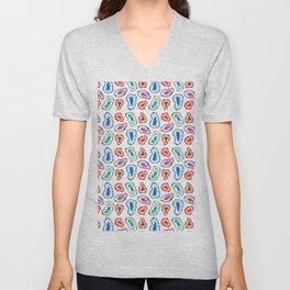 Geodes Watercolor Pattern V Neck T Shirt