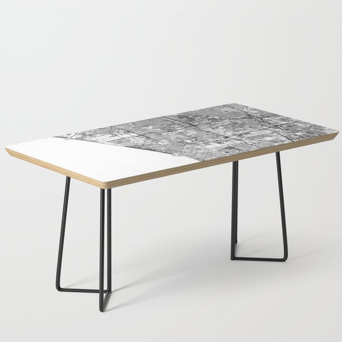 Los Angeles White Map Coffee Table