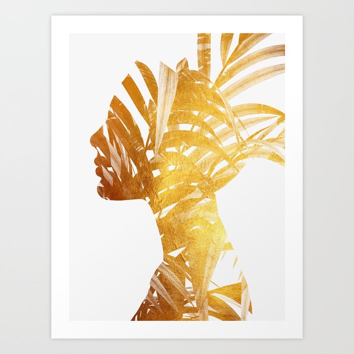 Golden leaves Art Print