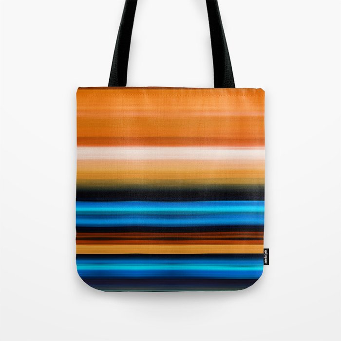 Tangerine Daydream - Bold Stripes Blue And Orange Art Tote Bag
