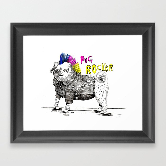 Pug Rocker Framed Art Print