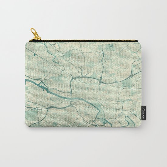 Glasgow Map Blue Vintage Carry-All Pouch