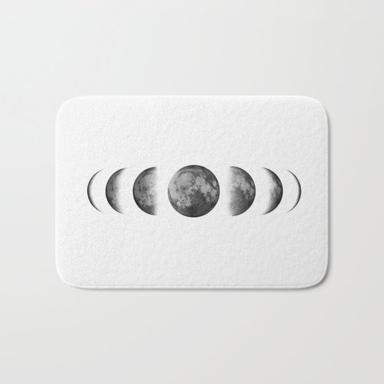 Phases of the moon - Scandinavian art Bath Mat