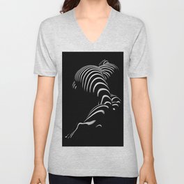 0774-AR BBW Sensual Legs Hips and Ass of a Large Woman Big Beautiful Art Nude Black and White V Neck T Shirt