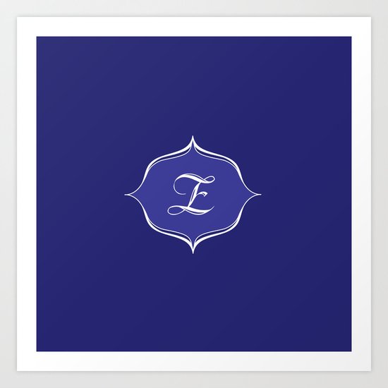 Z Monogram Royal Blue Art Print