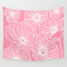 Light Pink Poppies Wall Tapestry