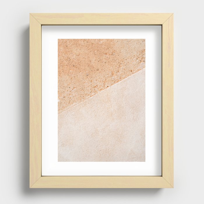 Concrete Pastel Color Wall | Duo Brown And Beige Background Art Print | Italy Travel Photography Recessed Framed Print